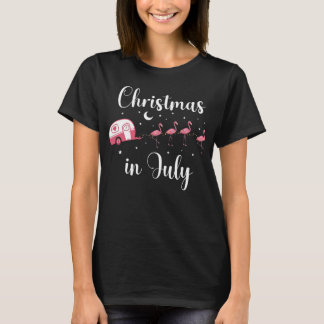 Flamingo Camping Weihnachten im Juli RV Bus T-Shirt