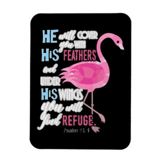 Flamingo Christliches Geschenk, Psalm 91 Bibelvers Magnet
