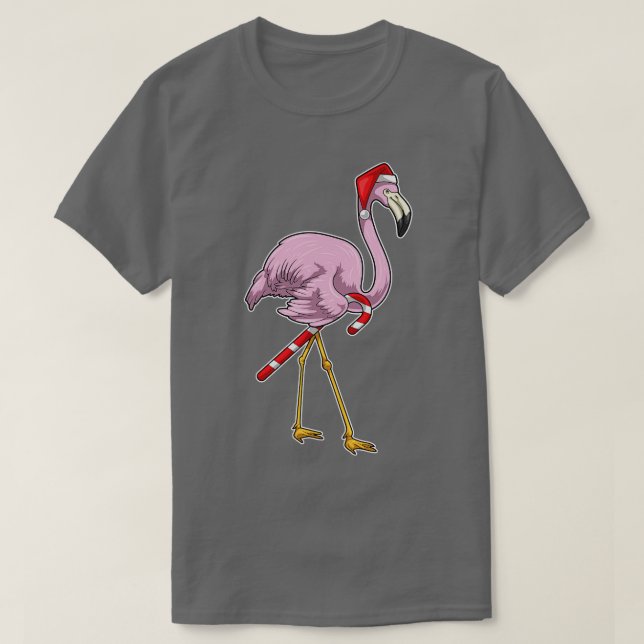 Flamingo Christmas Candy Cane TShirt (Design vorne)