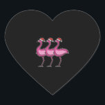 Flamingo Christmas Herz-Aufkleber<br><div class="desc">Flamingo Christmas</div>