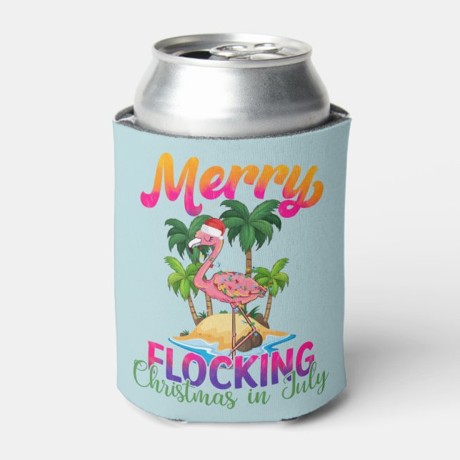 Flamingo Christmas im Juli | Tropischer Flamingo Dosenkühler (Kanne Vorderseite)