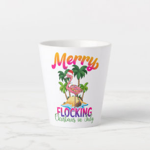 Flamingo Christmas im Juli Tropischer Flamingo Milchtasse