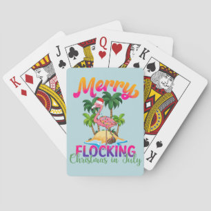 Flamingo Christmas im Juli Tropischer Flamingo Spielkarten
