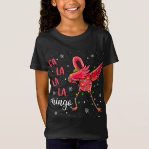Flamingo Christmas Lights Funny Xmas Weihnachtsman T-Shirt