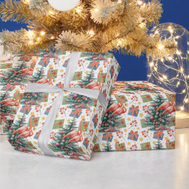 Flamingo Christmas themed Geschenkpapier