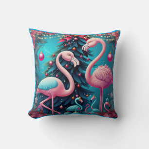Flamingo Christmas Throw Pillow Kissen