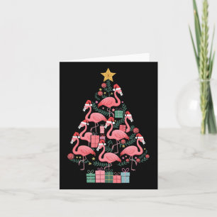 Flamingo Christmas Tree Karte