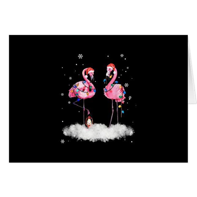 Flamingo Christmas Tree Weihnachtsmannmütze Light (Vorderseite (Horizontal))