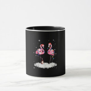 Flamingo Christmas Tree Weihnachtsmannmütze Light Tasse
