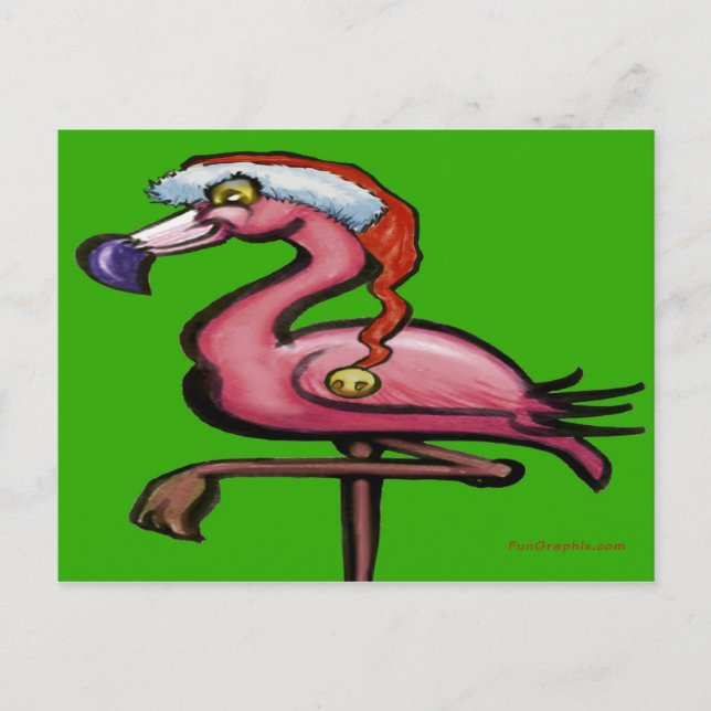 Flamingo Chrsitmas Postkarte (Vorderseite)