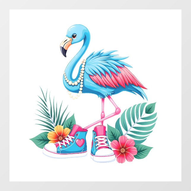Flamingo Chucks and Pearls Comma La Harris 2024 Fensteraufkleber (Blatt)