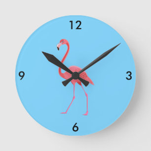 Flamingo Clock Runde Wanduhr