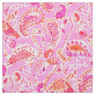 FLAMINGO CONVO rosa Paisley Aquarell Stoff