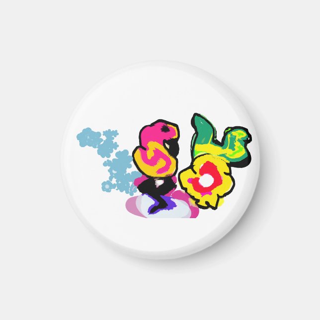 Flamingo cool Dance Magnet (Vorne)