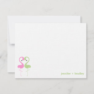Flamingo Couple Custom Flat Vielen Dank Anmerkunge Mitteilungskarte