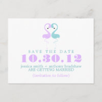 Flamingo Couple Wedding Save the Date