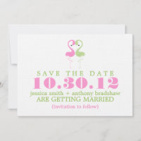 Flamingo Couple Wedding Save the Date