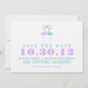 Flamingo Couple Wedding Save the Date Einladung
