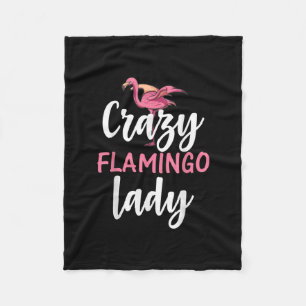 Flamingo - Crazy Flamingo Lady Geschenke Fleecedecke