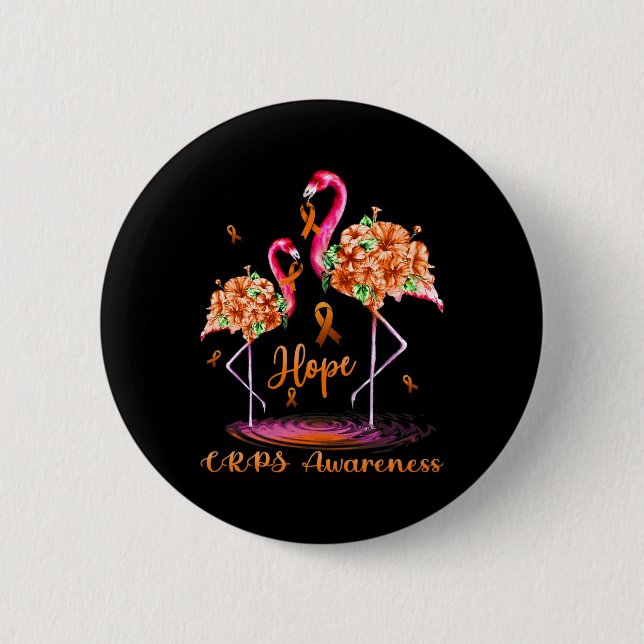 Flamingo Crps Bewusstsein Button (Vorderseite)