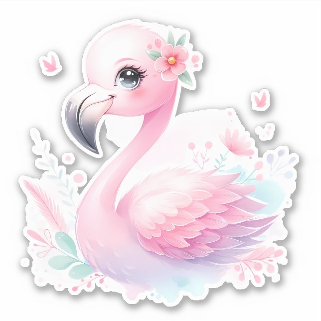 Flamingo Custom Cut Scrapbooking Sticker (Vorderseite)