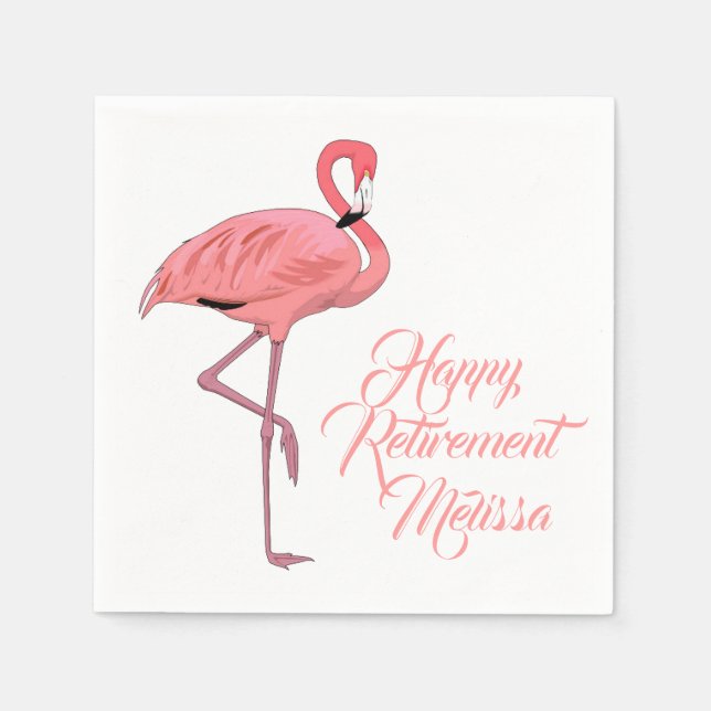 Flamingo Custom Retirement Party Serviette (Vorderseite)