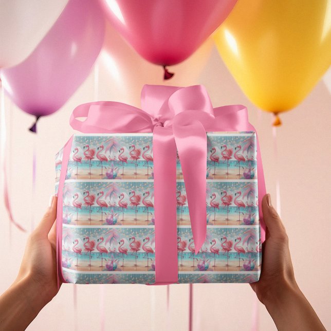 Flamingo Dance and Birthday Celebration Party Geschenkpapier (Von Creator hochgeladen)