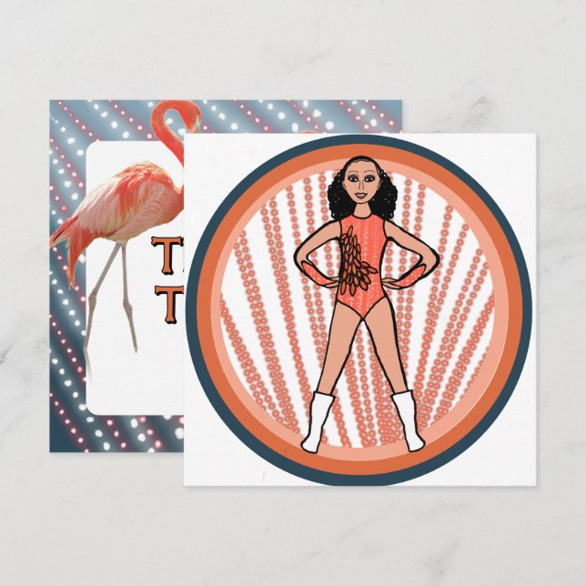 Flamingo Dancer B Feiertagskarte (Vorne/Hinten)
