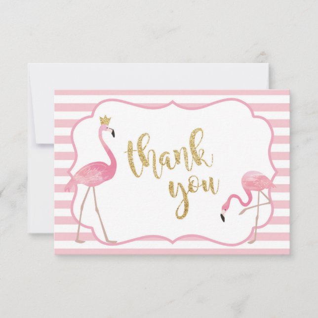 Flamingo danken Ihnen zu kardieren Dankeskarte (Vorderseite)
