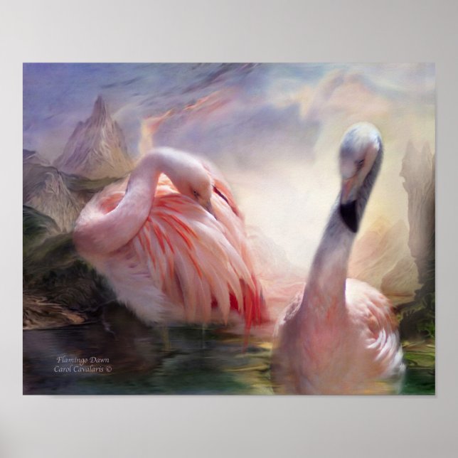 Flamingo Dawn Art Poster/Print Poster (Vorne)