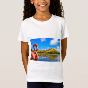 Flamingo des Caraïbes en T-shirt St kitts