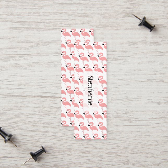 Flamingo Design Lesezeichen Telefonnummerkarte (Vorderseite/Rückseite Beispiel)