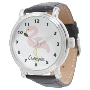 Flamingo Design personalisiert Armbanduhr