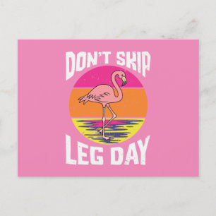 Flamingo Don't Skip Leg Day Erntedank Postkarte