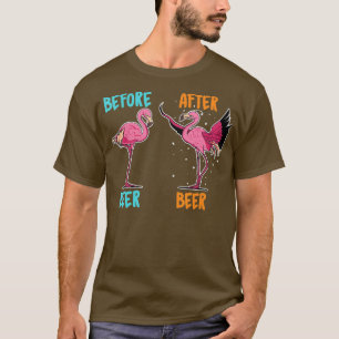Flamingo Drink Bier für Frauen Männer Funny Bird u T-Shirt