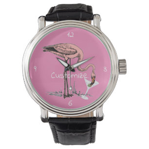 Flamingo Drinking Martini Thunder_Cove Armbanduhr