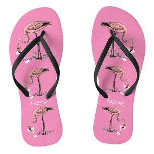 Flamingo Drinking Martini Thunder_Cove Flip Flops