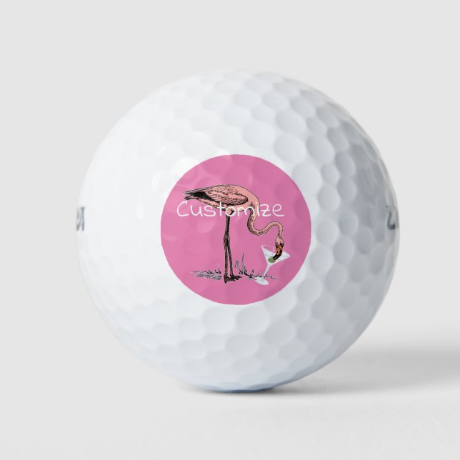Flamingo Drinking Martini Thunder_Cove Golfball (Vorderseite)