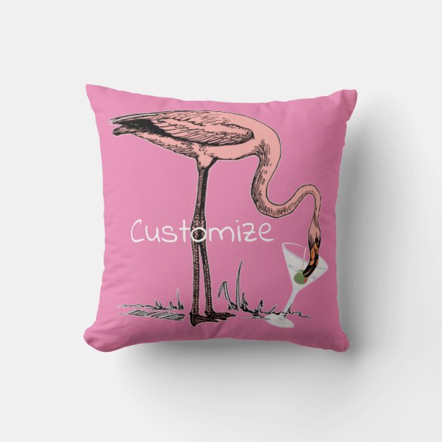 Flamingo Drinking Martini Thunder_Cove Kissen (Vorderseite)