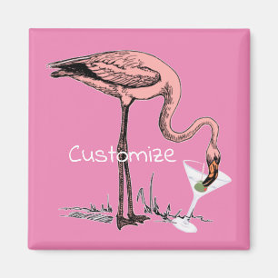 Flamingo Drinking Martini Thunder_Cove Magnet