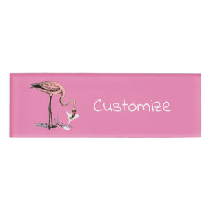 Flamingo Drinking Martini Thunder_Cove Namenschild