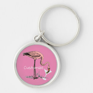 Flamingo Drinking Martini Thunder_Cove Schlüsselanhänger