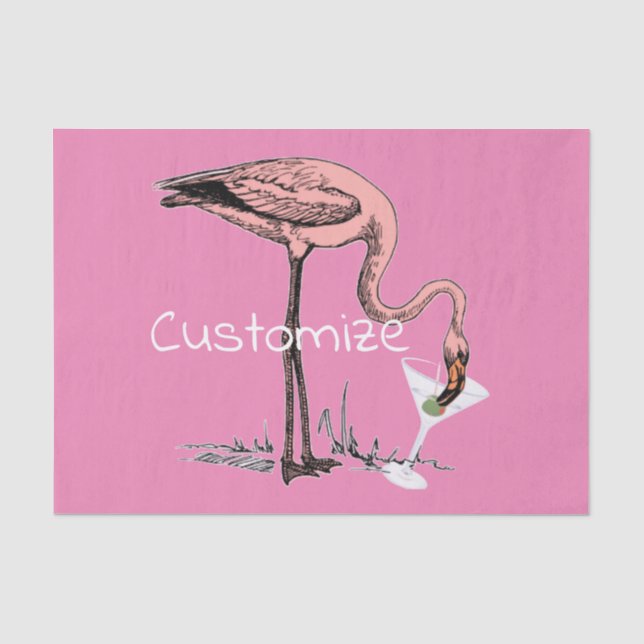 Flamingo Drinking Martini Thunder_Cove Seidenpapier (Vorderseite)