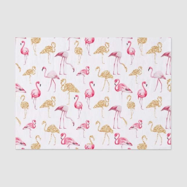 Flamingo-Druck Seidenpapier (Vorderseite)