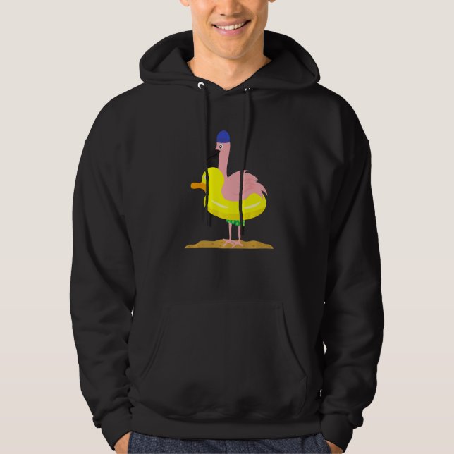 Flamingo Duck Floating Tire Animals Hoodie (Vorderseite)