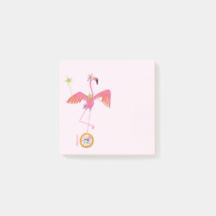 Flamingo Einrad Post-It Hinweis Post-it Klebezettel
