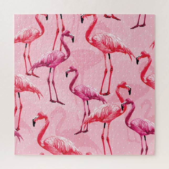 Flamingo Elegance: Rosa Vogelmuster. (Vertikal)