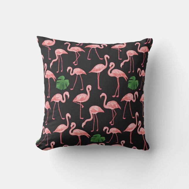 Flamingo Elegance: Vintag Monstera Fusion. Kissen (Vorderseite)