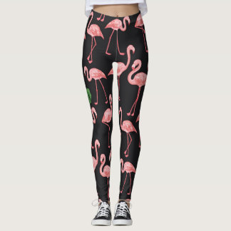Flamingo Elegance: Vintag Monstera Fusion. Leggings