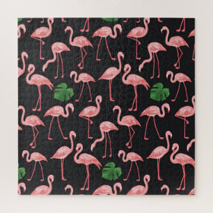 Flamingo Eleganz: Vintage Monstera Fusion.